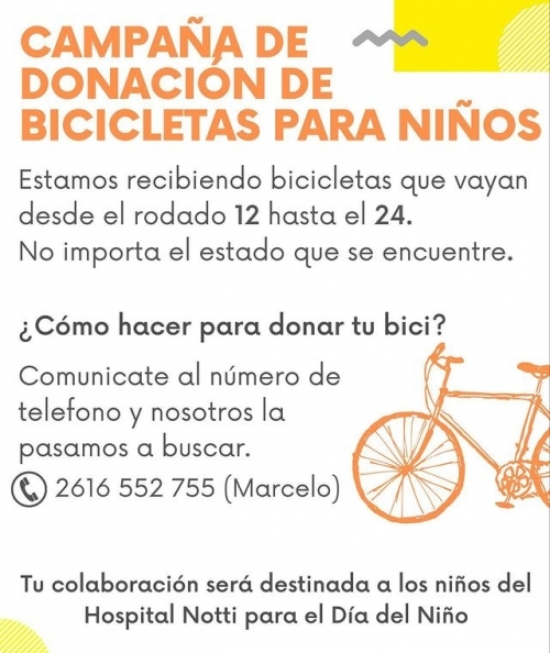 Sumate a la campaña de donación de bicicletas para niños